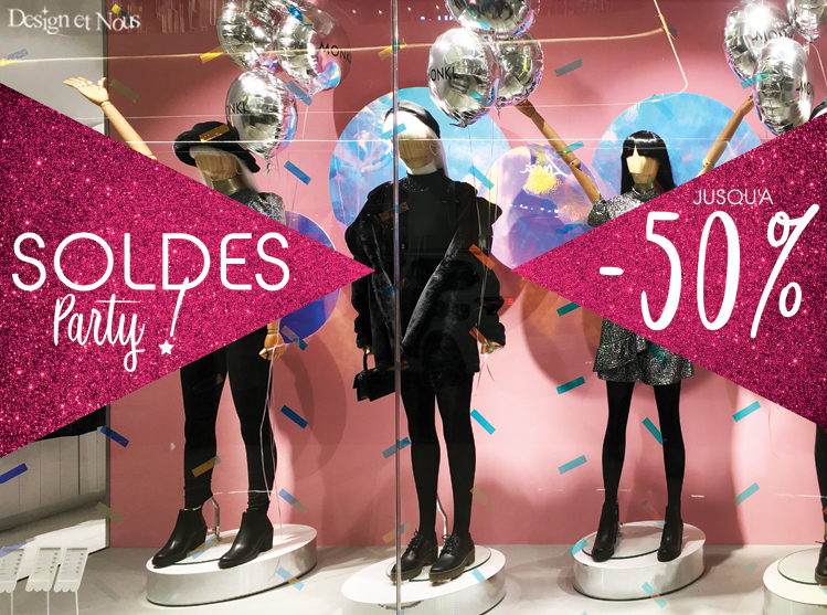 Soldes d'hiver : Calicots et vitrophanies pour des vitrines de magasins  impactantes ! - Design et nous